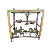 IRON WESTERN STYLE CANDLE TABLE LAMP