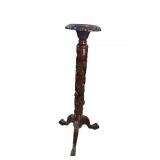 SOLID MAHOGANY GRAPE AND VINE CARVED PEDESTAL