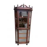 SOLID MAHOGANY 19TH CENT. CORNER CABINET