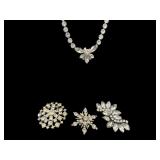 LOT OF EISENBURG ICE COSTUME NECKLACE AND 3 FEAUX