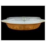VINTAGE PYREX EARLY AMERICAN DIVIDED DISH & LID