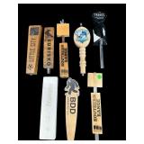 LARGE LOT OF WOODEN COLLECTORS BEER TAPS
