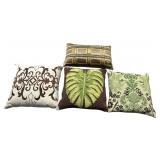 4 PC LOT OF NEEDLEPOINT/DECORATIVE THROW PILLOWS