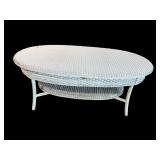 ANTIQUE OVAL WICKER COFFEE TABLE
