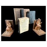 LOT OF 4 BIBLICAL BOOKS AND PR OF BOOKENDS