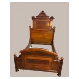 WALNUT VICTORIAN HIGHBACK BED