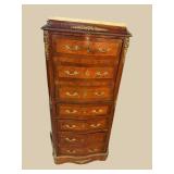 ANTIQUE FRENCH MARBLE TOP ABATTANT SECRETARY