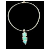 DESIGNER JAY KING STERLING LEATHER TURQUOISE