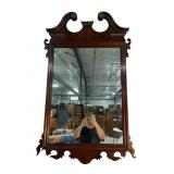 FLAMED MAHOGANY CHIPPENDALE MIRROR