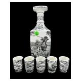 6 PC VILLEROY AND BOCH ARTEMIS PORCELAIN DECANTER