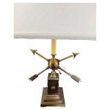 BRASS DECORATOR CROSSED ARROW LAMP