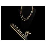 LOT OF GOLD TONE BRACELETS, NECKLACES AND FEAUX