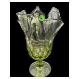 LARGE FENTON AVOCADO GREEN THUMBPRINT HANKERCHIEF