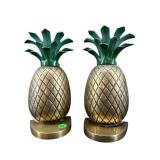 PR OF WILDWOOD SOLID BRASS PINEAPPLE BOOKENDS