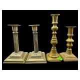 LOT OF 4 ANTIQUE CANDLESTICKS