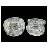 2 PC LOT BRILLIANT CUT CRYSTAL DRESSER SET