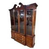 HICKORY FURNITURE ALL BANDED MAHOGANY CHINA CLOSET