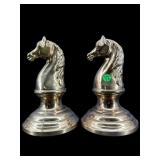 PR OF WILDWOOD CAST BRASS HORSE BOOKENDS