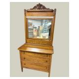 OAK DRESSER WITH MIRROR