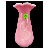 FENTON CONNOISSEUR ROSE SAND CARVED MARY GREGORY