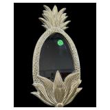 ORNATE BRASS PINEAPPLE HANGING MIRROR