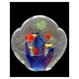 LARGE ART GLASS SEA LIFE PAPERWEIGHT