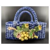 LARGE JAY WILLFRED ITALIAN CERAMIC GRAPE & LEAF