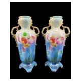 2 ROYAL BONN GERMANY HAND PAINTED IRIDESCENT