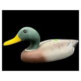 PAINT DECORATED DUCK DECOY WITH GLASS EYES