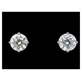 PR OF 14K 3.07 TCW. DIAMOND STUD EARRINGS