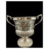 LARGE ORNATE SILVER PLATE 2 HANDLE CHAMPAGNE