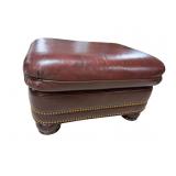 HANCOCK & MOORE BROWN LEATHER OTTOMAN