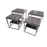 2 MODERN DESIGN CHROME STACKING TABLES
