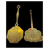PR OF ANTIQUE BRASS SKIMMERS