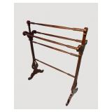 MAHOGANY PIERCE CARVED QUILT RACK