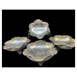 LOT OF 4 800 SILVER RUFFLED BOWLS