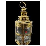 BRASS ORNATE CANDLE LANTERN