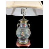 LARGE CHAMPLEVE LAMPS WITH SHIPS