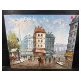 PARISIAN STREET SCENE OIL ON CANVAS