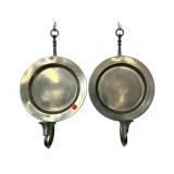 PR OF COLONIAL PEWTER WALL SCONCES