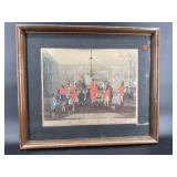 BACHELORS HALL HAND COLORED LITHOGRAPH IN FRAME