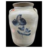 LARGE ANTIQUE 3 GALLON BLUE MARK CROCK