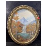 CAMEO FRAMED WATERFALL OIL ON CANVAS