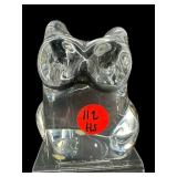 ORREFORS CRYSTAL OWL PAPERWEIGHT