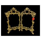 ORNATE BRASS DOUBLE FRAME 10.5 X 9