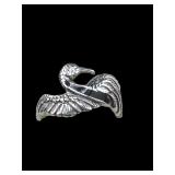 STERLING SILVER VINTAGE SWAN STORK RING