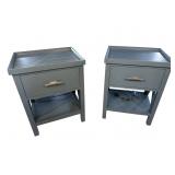 2 LEGACY CLASSICS PAINT DECORATED 1 DRAWER STANDS