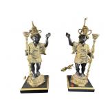 2 BRONZE ANTIQUE BLACKAMOOR LAMPS