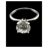 STERLING SILVER CZ SOLITAIRE RING