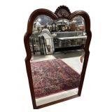 DREXEL CHERRY SHELL CARVED MIRROR